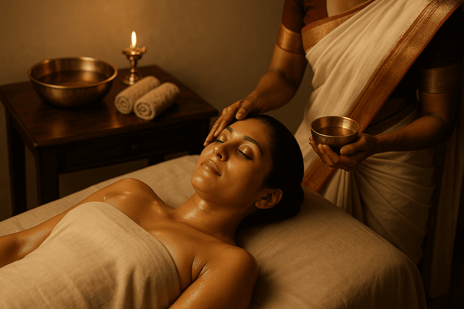 ayurvedic oil massage.