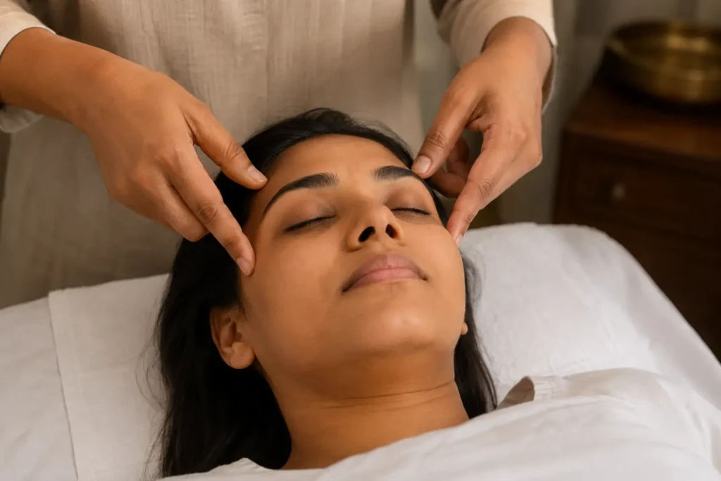 Marma therapy for desk workers